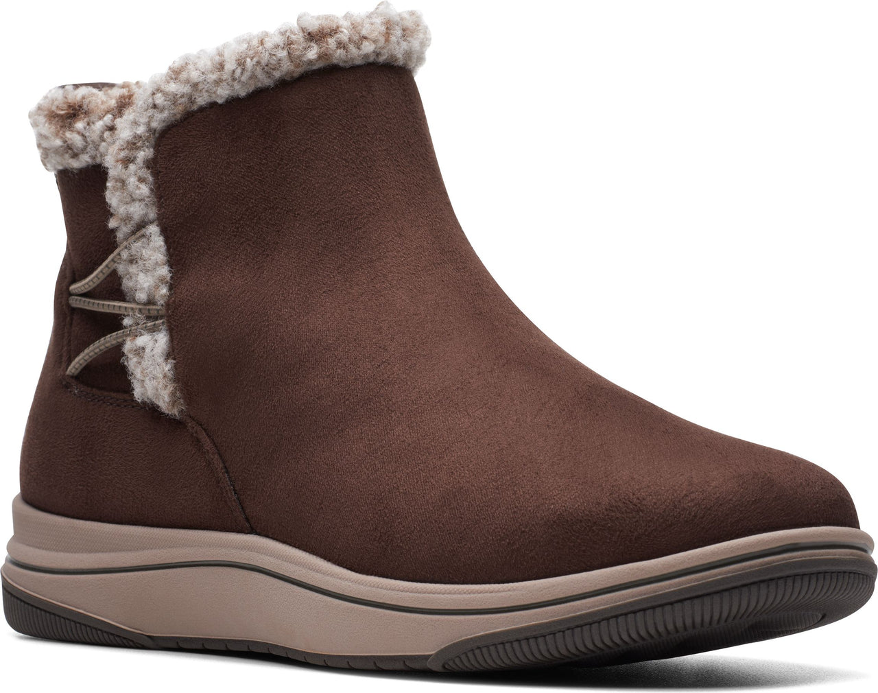 Clarks Boots Breeze Fur Dark Brown Leather