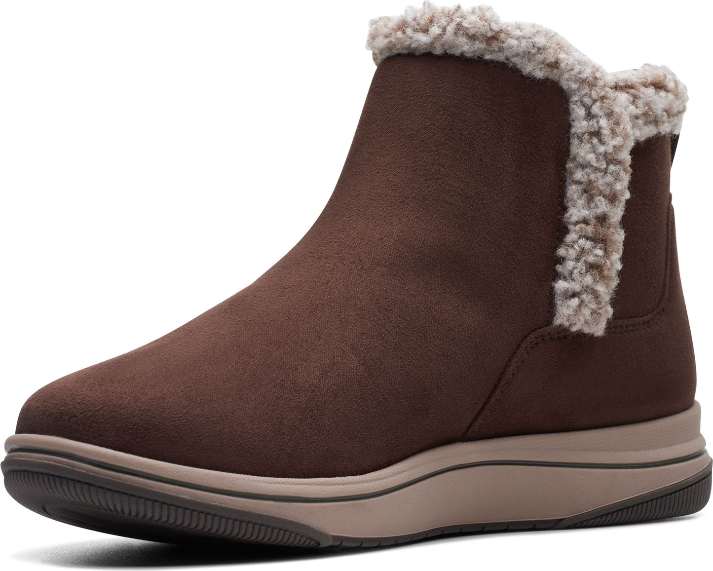 Clarks Boots Breeze Fur Dark Brown Leather
