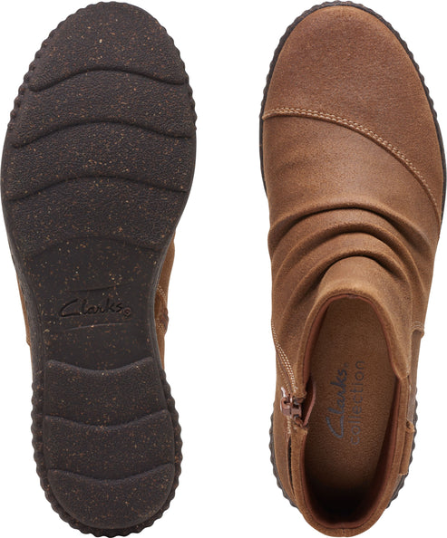 Clarks Boots Caroline Derby Dark Tan Suede