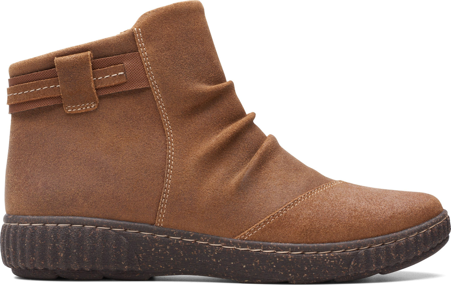 Clarks Boots Caroline Derby Dark Tan Suede