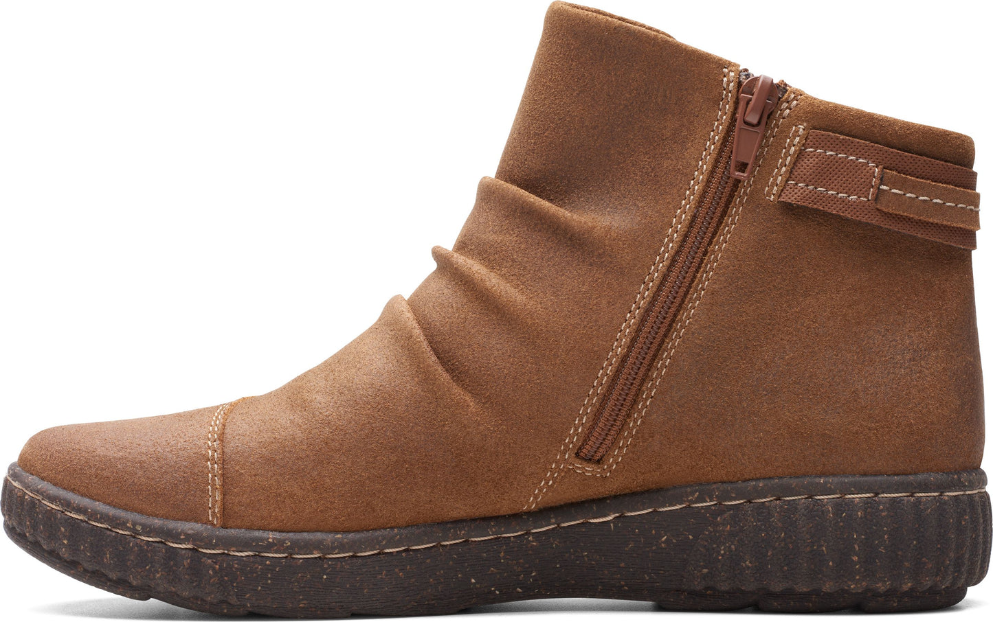 Clarks Boots Caroline Derby Dark Tan Suede