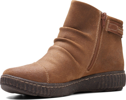 Clarks Boots Caroline Derby Dark Tan Suede