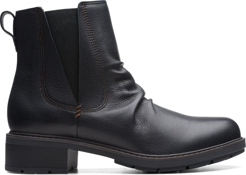 Clarks Boots Hearth Rose Black Leather
