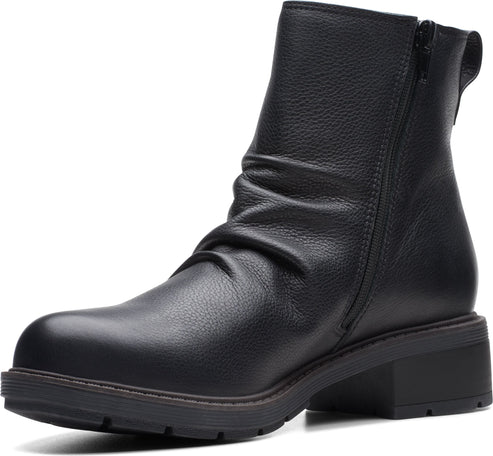 Clarks Boots Hearth Rose Black Leather