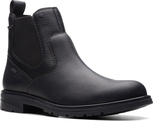 Clarks Boots Morris Up Black Tumbled