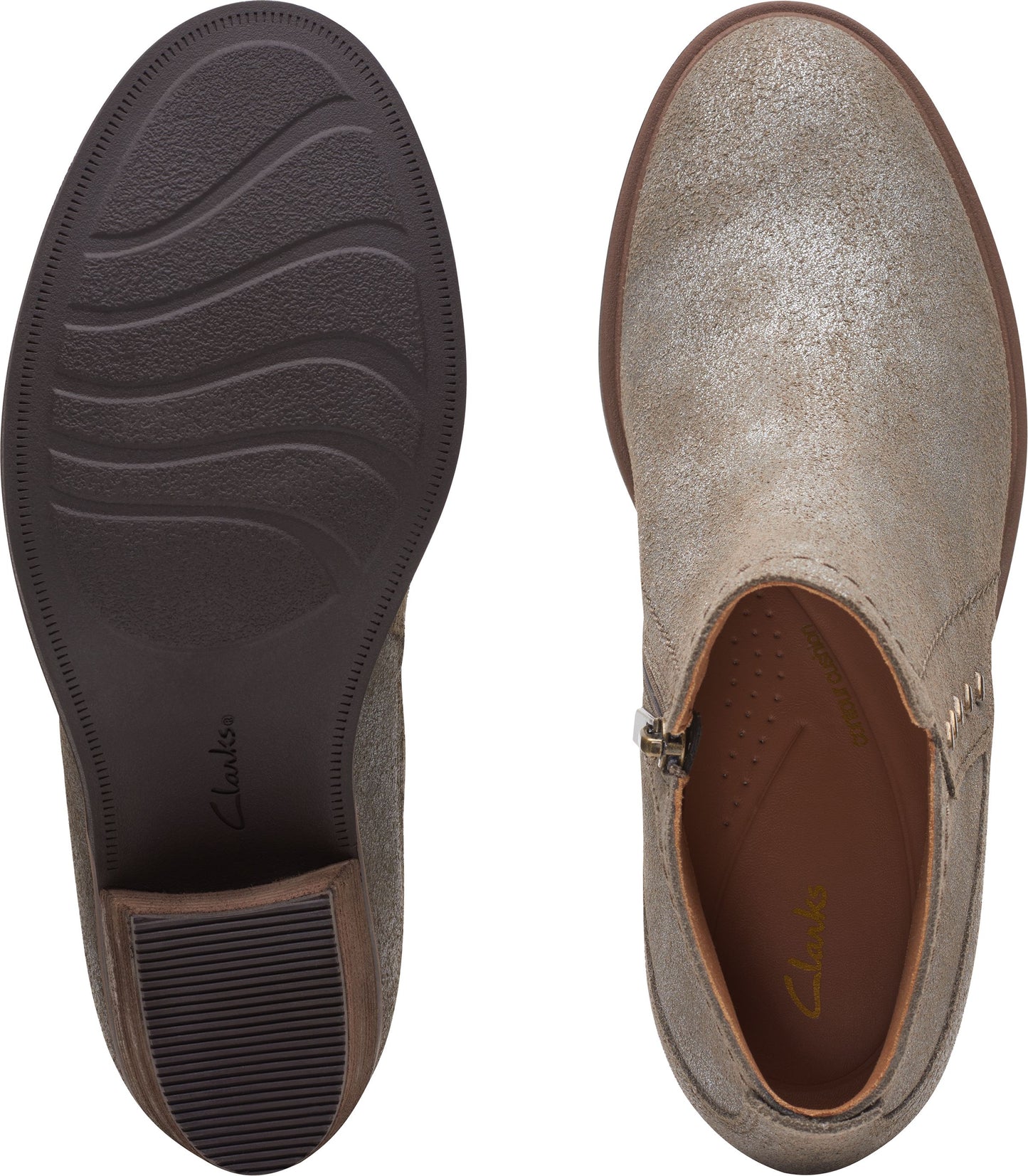 Clarks Boots Neva Lo Taupe Metallic