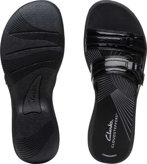 Clarks Sandals Breeze Piper Black Patent