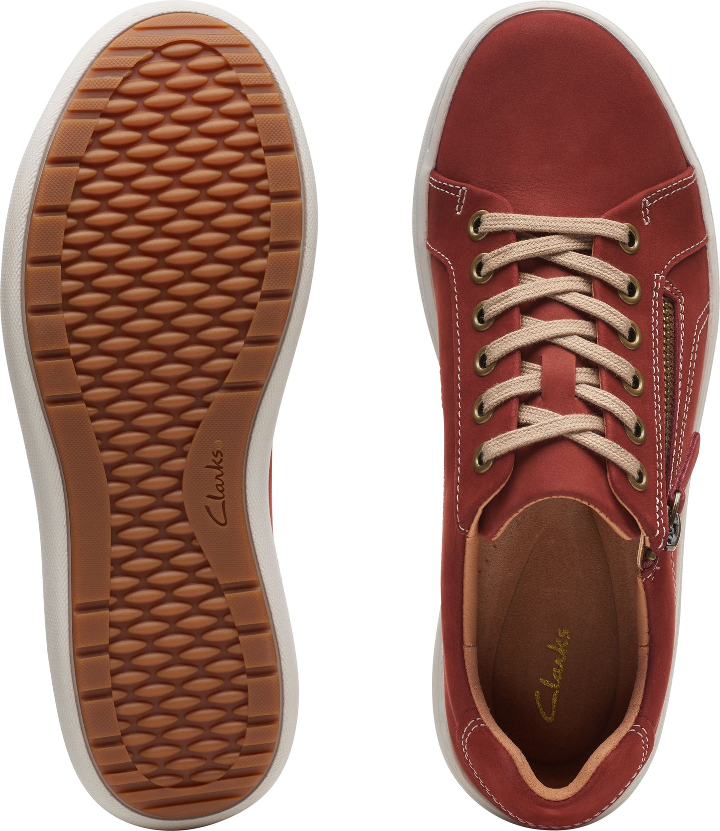 Clarks Shoes Nalle Lace Chestnut Nubuck