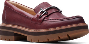 Clarks Shoes Orianna Bit Burgundy Leather