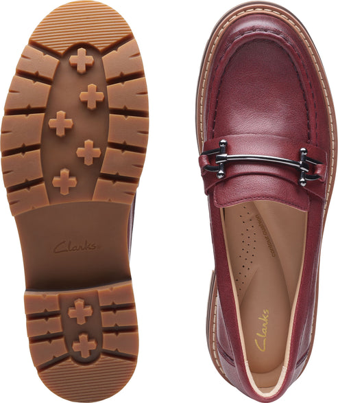 Clarks Shoes Orianna Bit Burgundy Leather