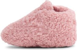 A fluffy, pink, house slipper.